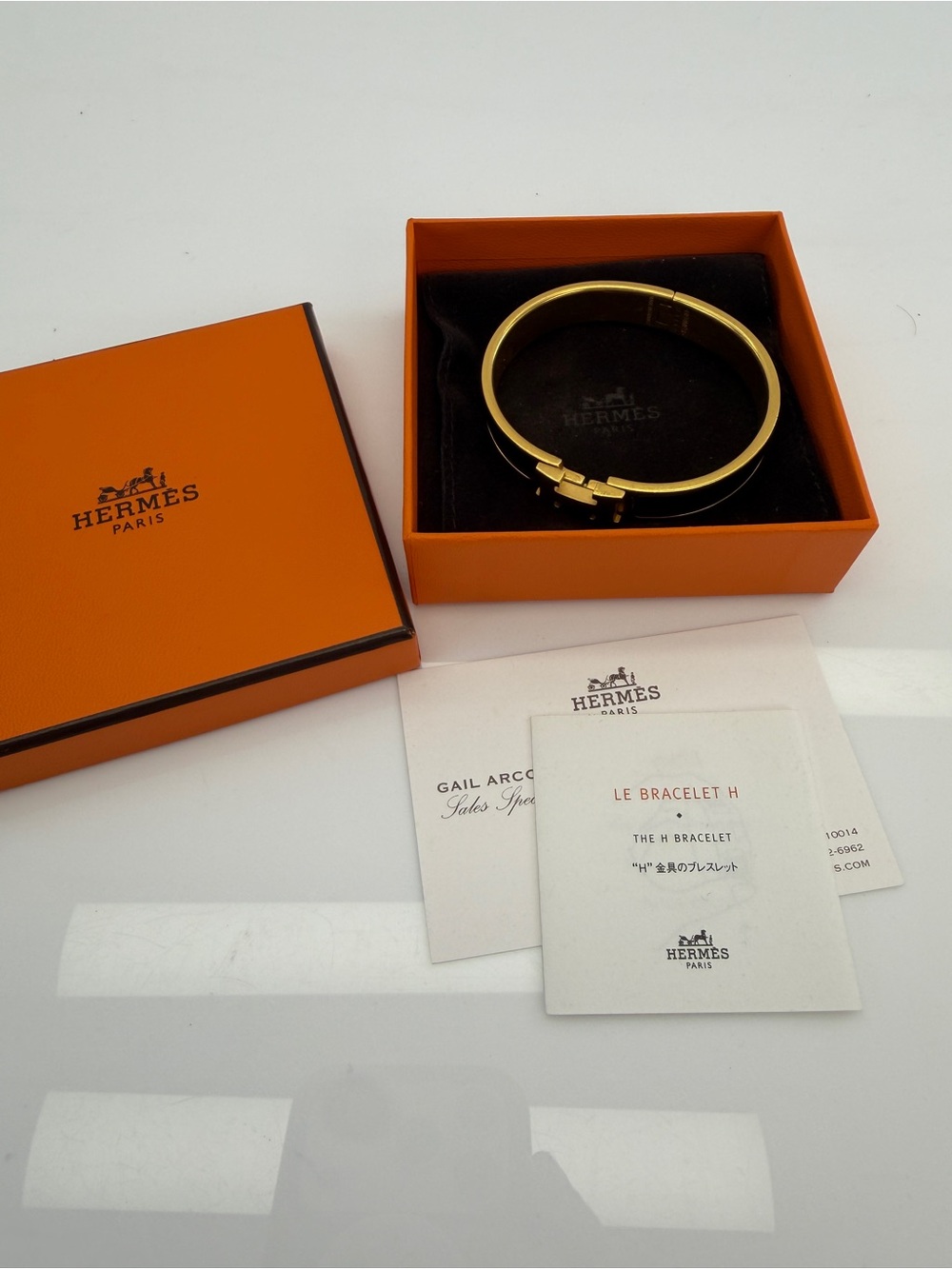Hermes Enamel Narrow Clic Clac H Bracelet PM Black - Picture 9 of 9